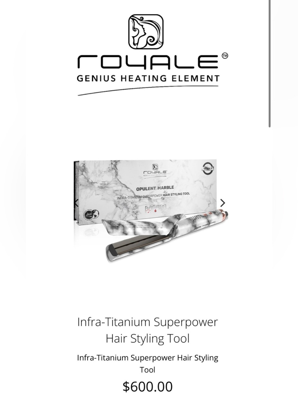 Opulent Marble Infra-Titanium Hair Styling Tool - White Marble